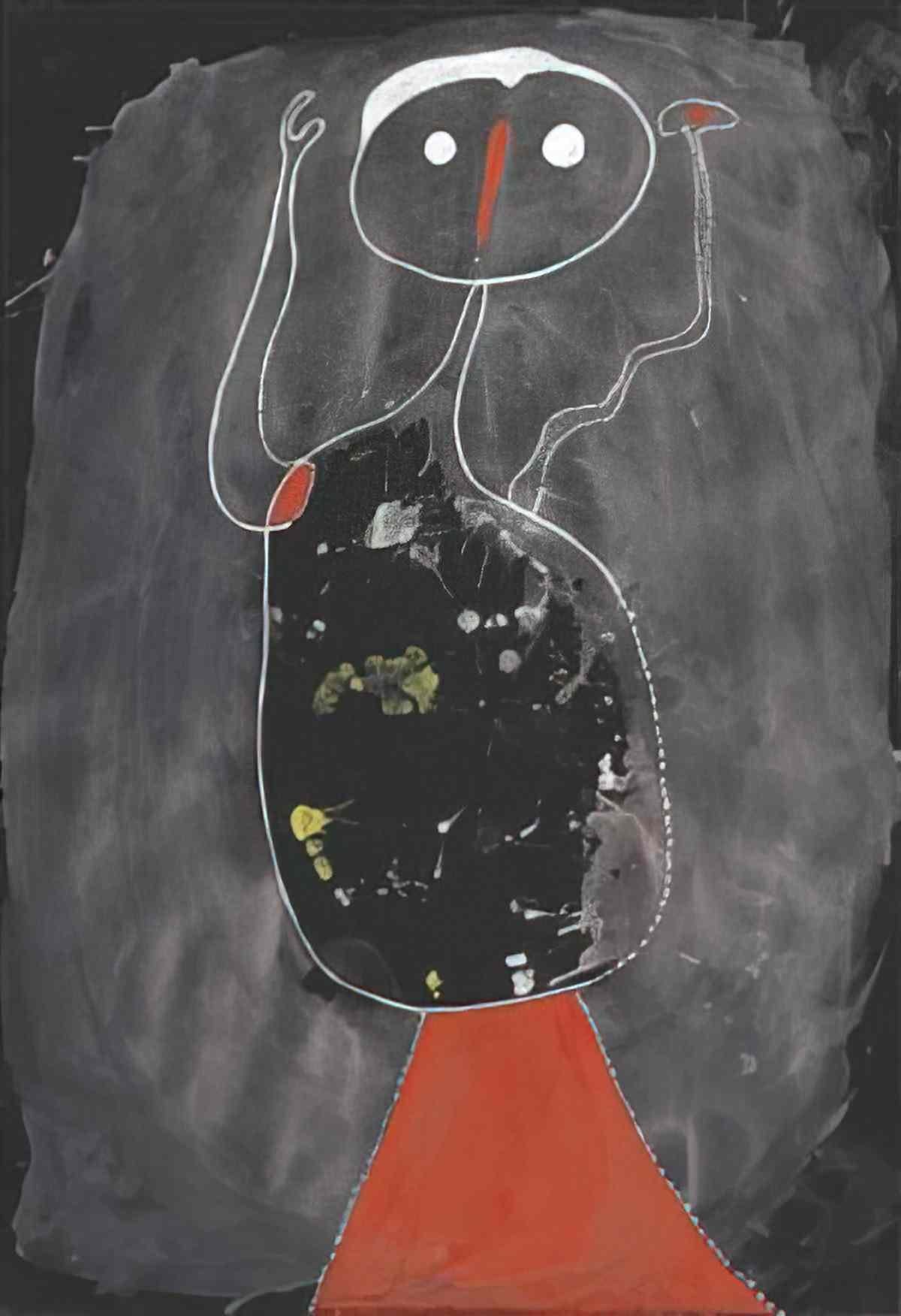 Joan Miro tete bleue et oiseau fleche1 Art A4 Photo Print