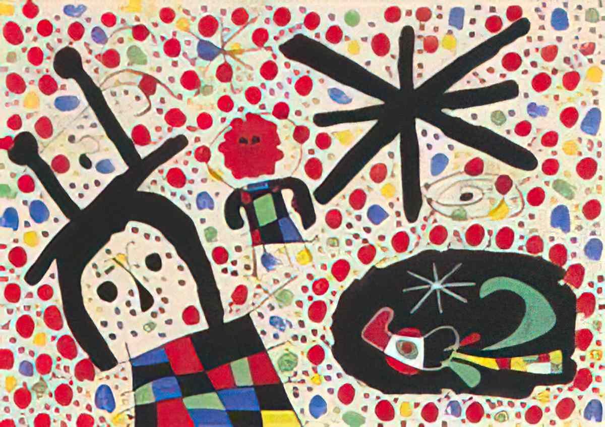 Joan Miro untitled personnages etoiles Art A4 Photo Print