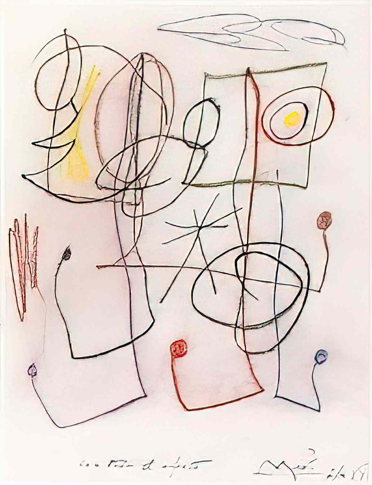 Joan Miro tete humaine Art A4 Photo Print