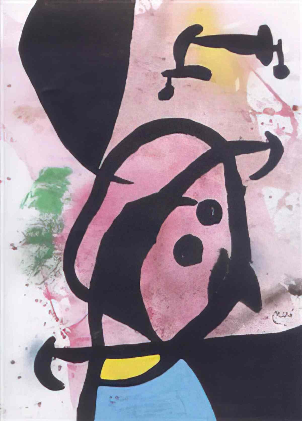 Joan Miro tete le chat blanc Art A4 Photo Print