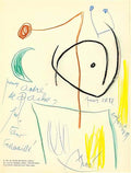 Joan Miro trois dessins dans le menu du brussels restaurant Art A4 Photo Print