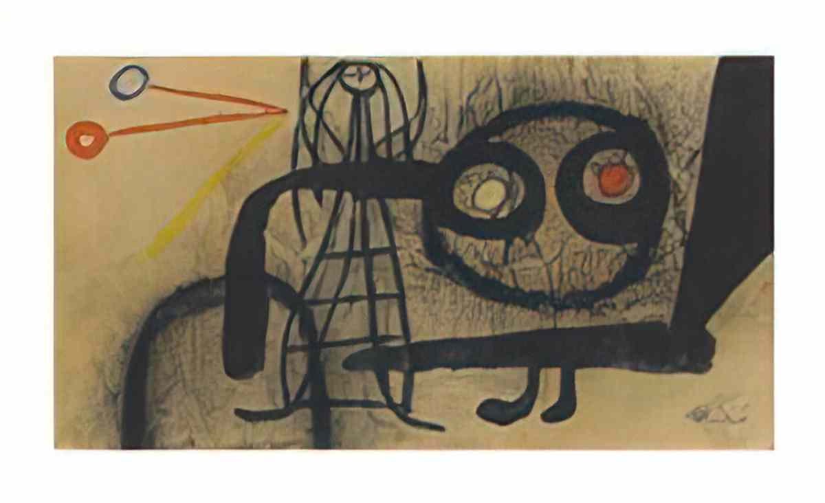 Joan Miro trois oiseaux dans lespace Art A4 Photo Print