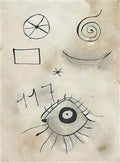 Joan Miro untitled drawing collage Art A4 Photo Print