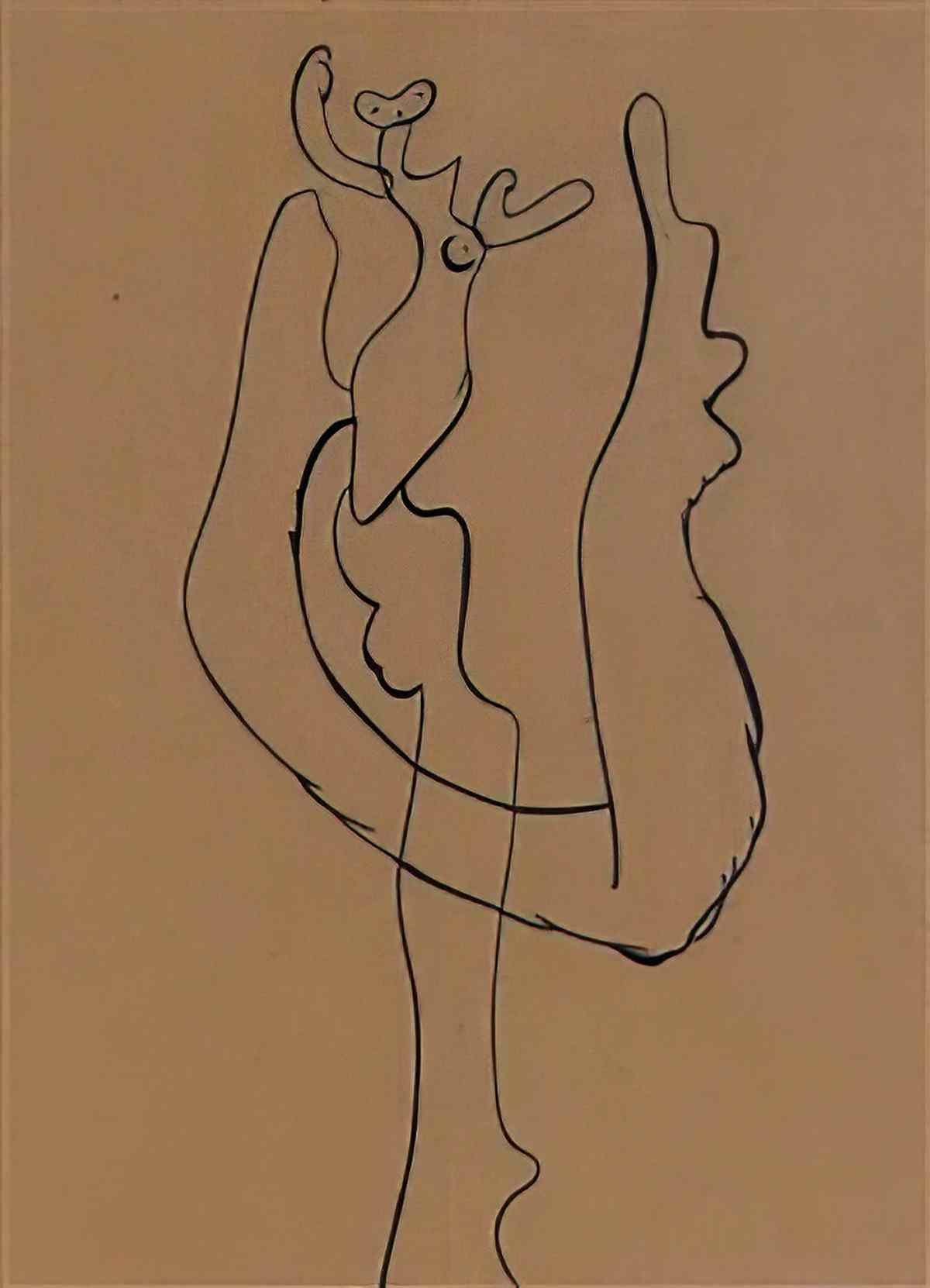 Joan Miro untitled figurative composition Art A4 Photo Print