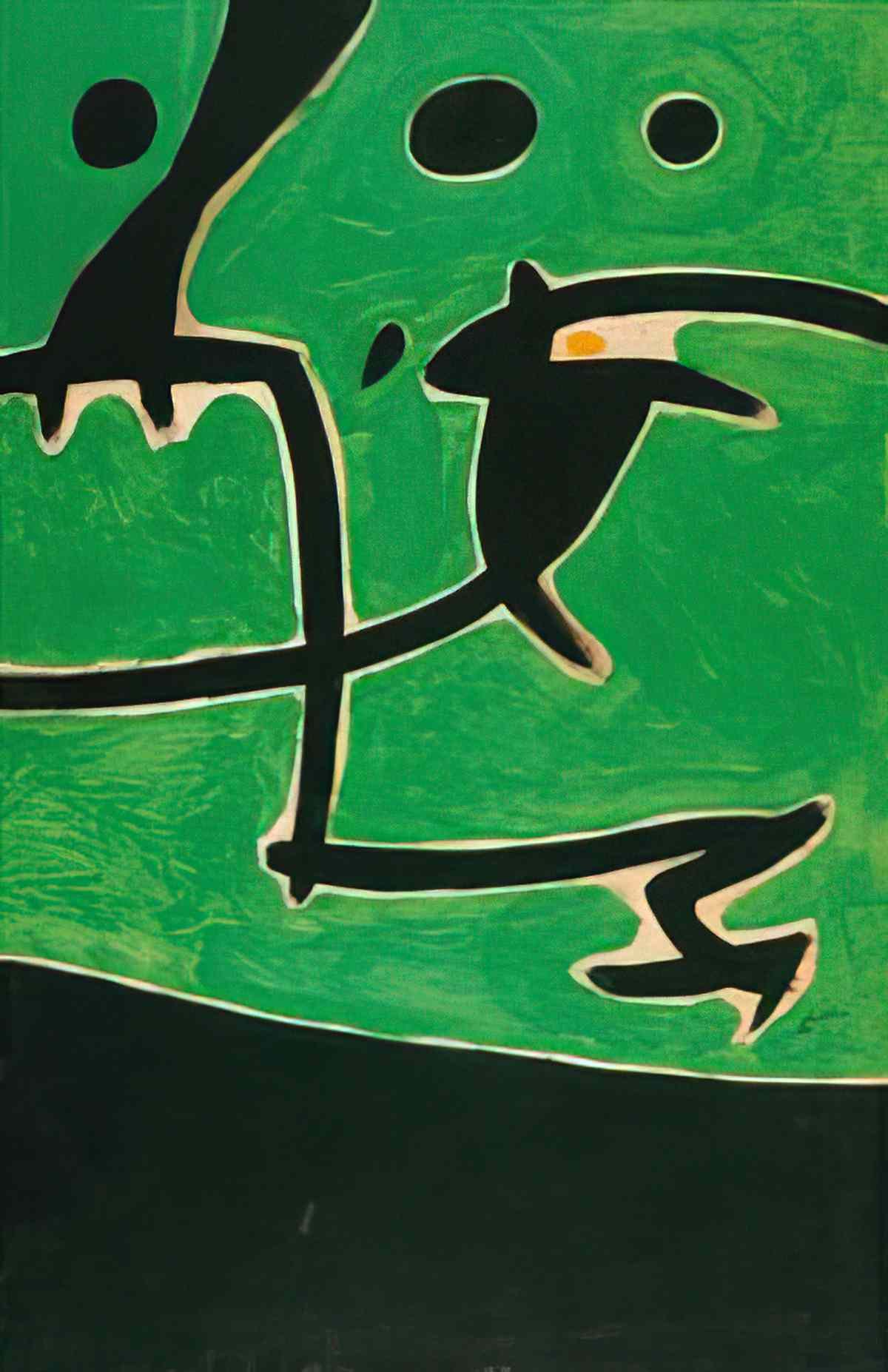 Joan Miro vol doiseaux entourant le jaune dun eclair Art A4 Photo Print