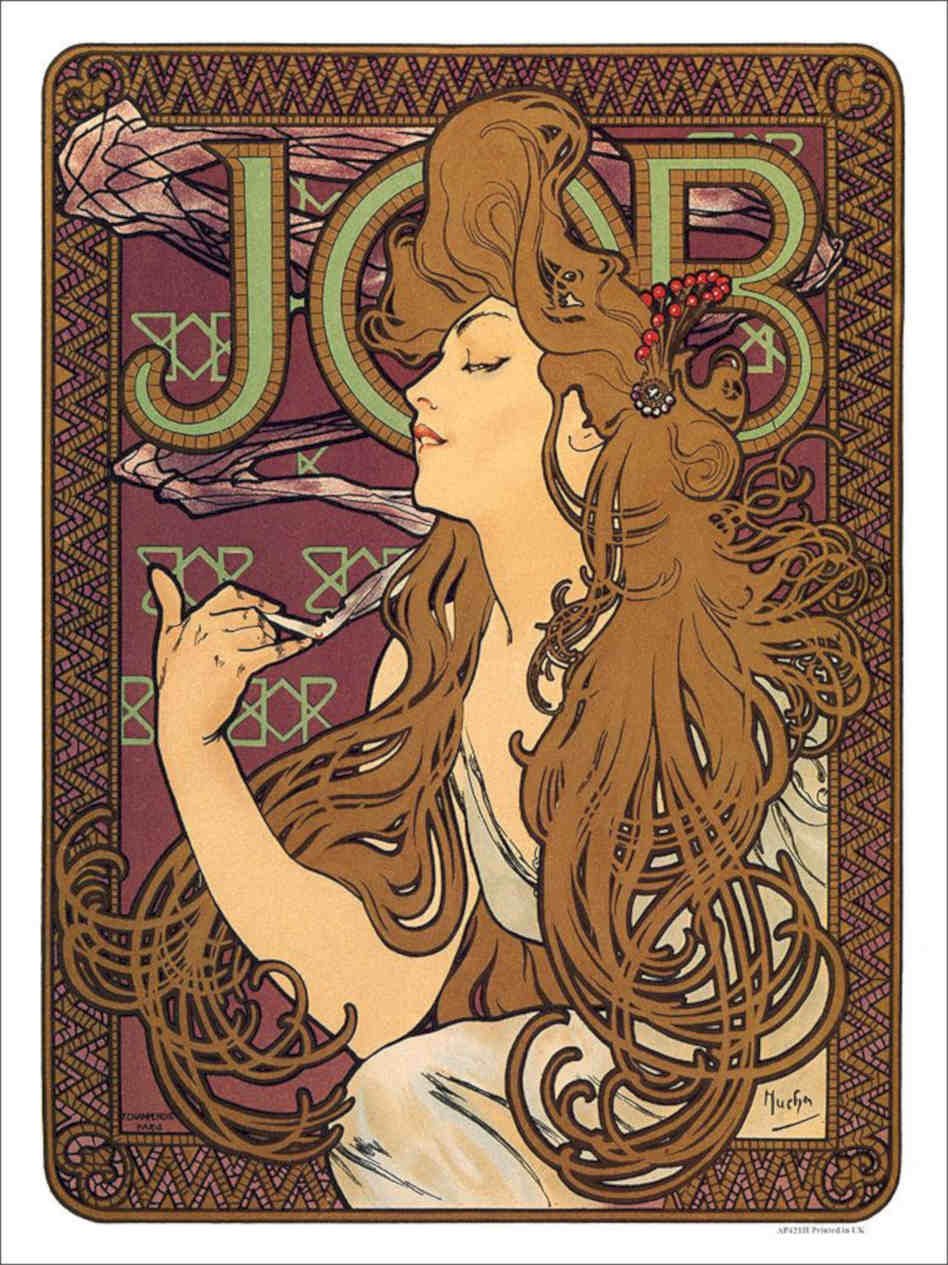Job Cigarette Papers Alphonse Mucha Vintage Retro Advert Poster A4 Photo Print