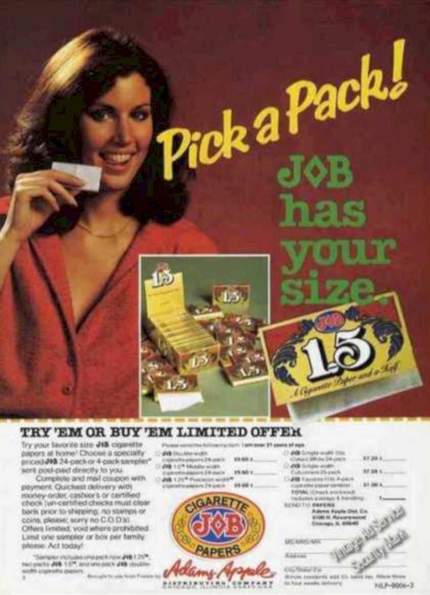 Job Cigarette Papers Vintage Retro Advert Ads A4 Photo Print