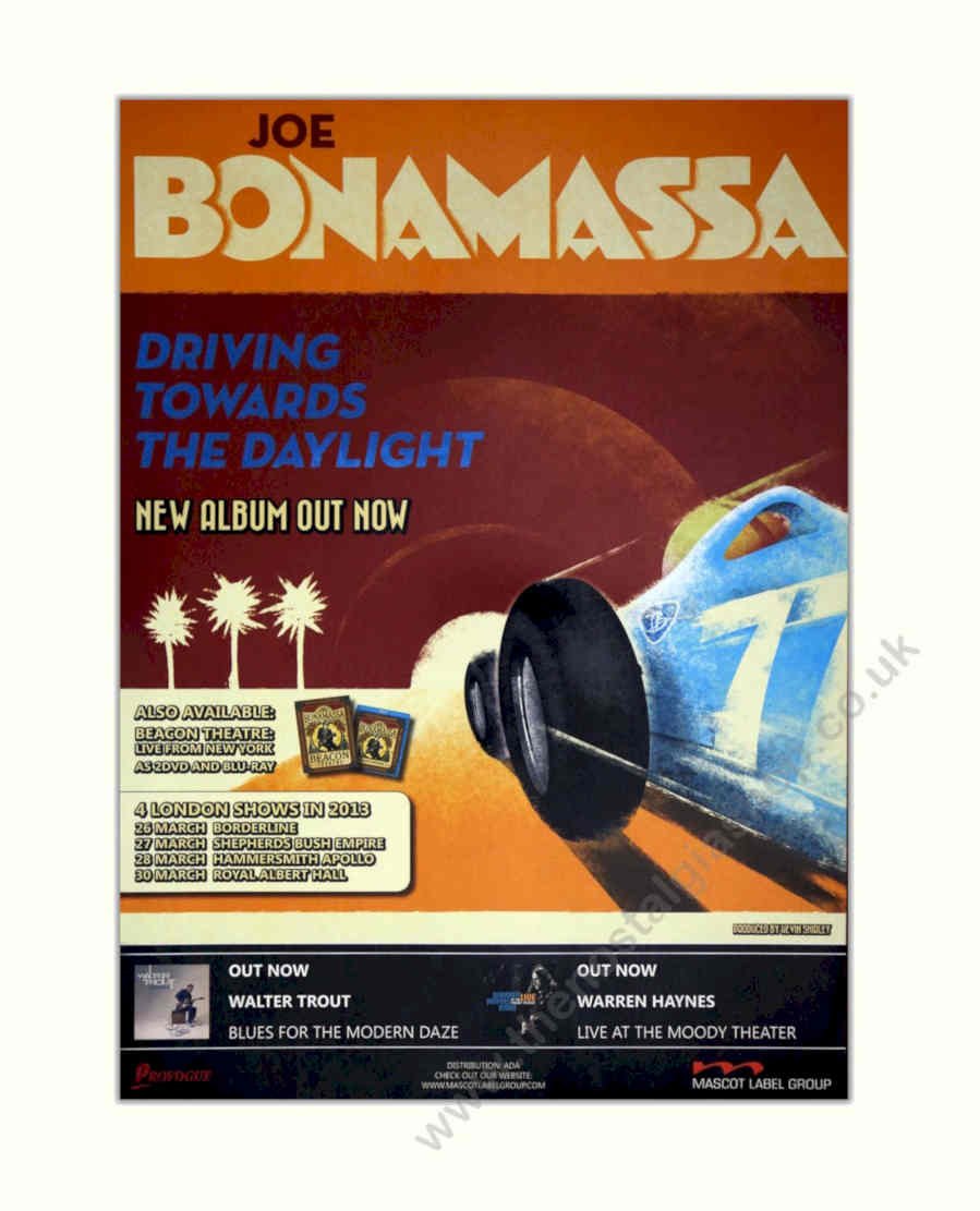 Joe Bonamassa Daylight Vintage Retro Advert Poster A4 Photo Print