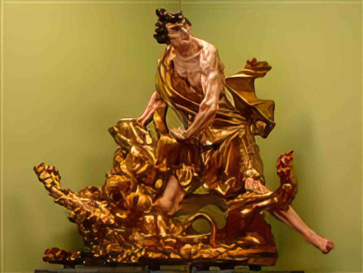 Johann Georg Pinzel samson tearing the lion s mouth 1 Art A4 Photo Print