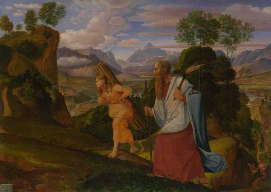 Johann Heinrich Ferdinand Olivier Abraham and Isaac A4 Photo Print