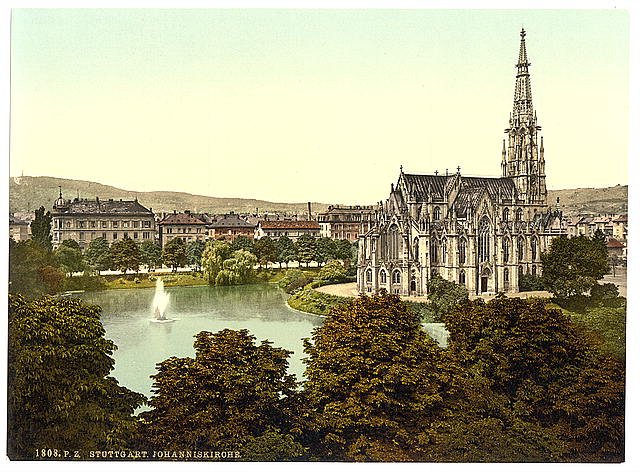Johannes Kirche Stuttgart Wurtemburg Vintage A4 Photo Print