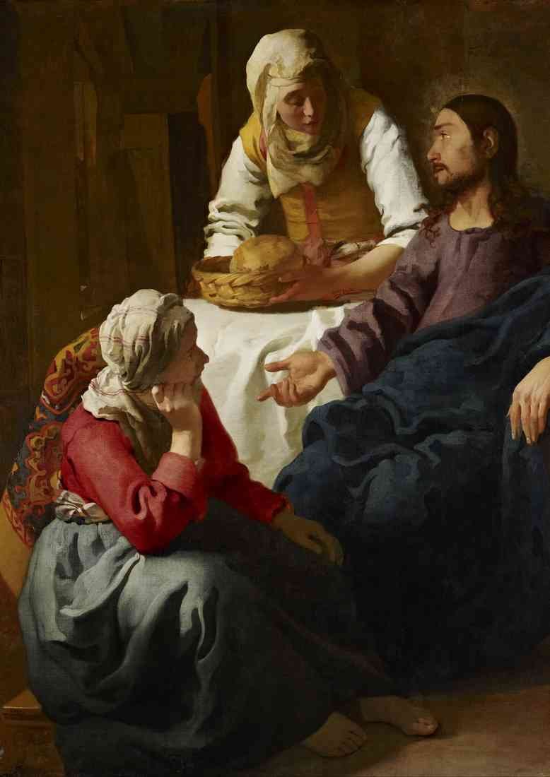Johannes Vermeer christ in the house of martha and mary CROP A4 Photo Print