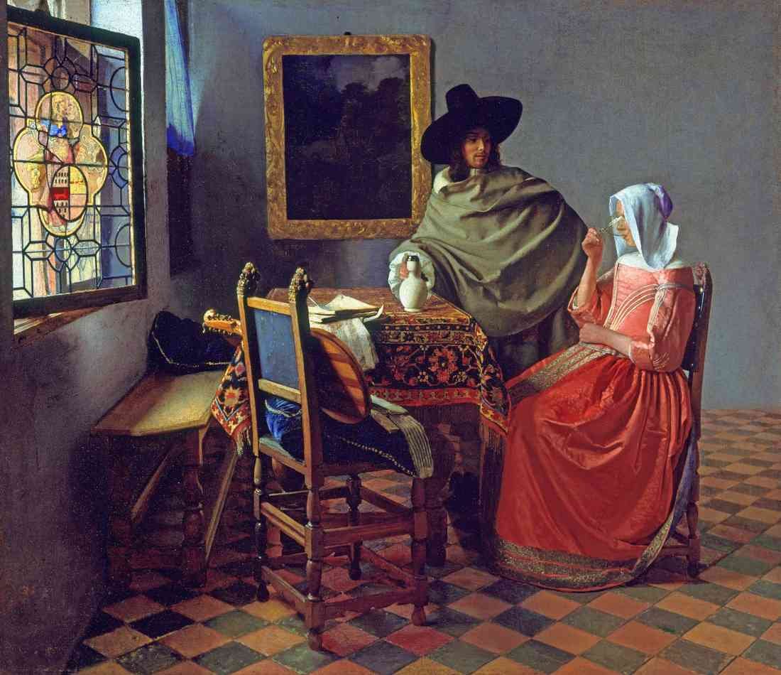 Johannes Vermeer the glass of wine A4 Photo Print