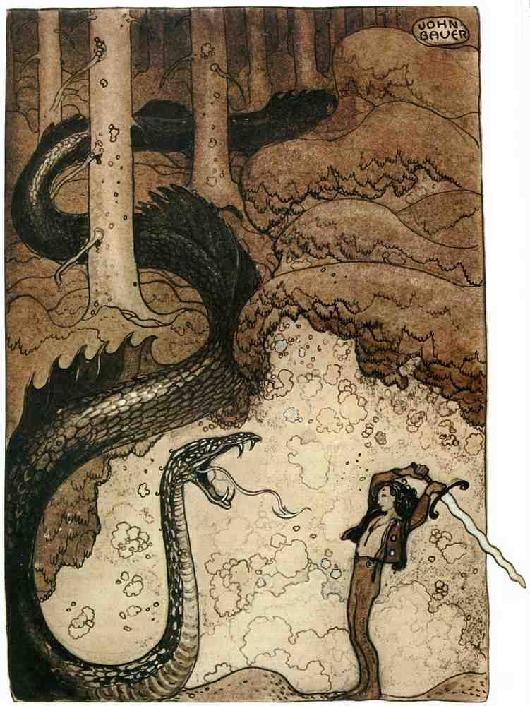 John Bauer Page 041 Fairy Art Vintage Illustration A4 Photo Print