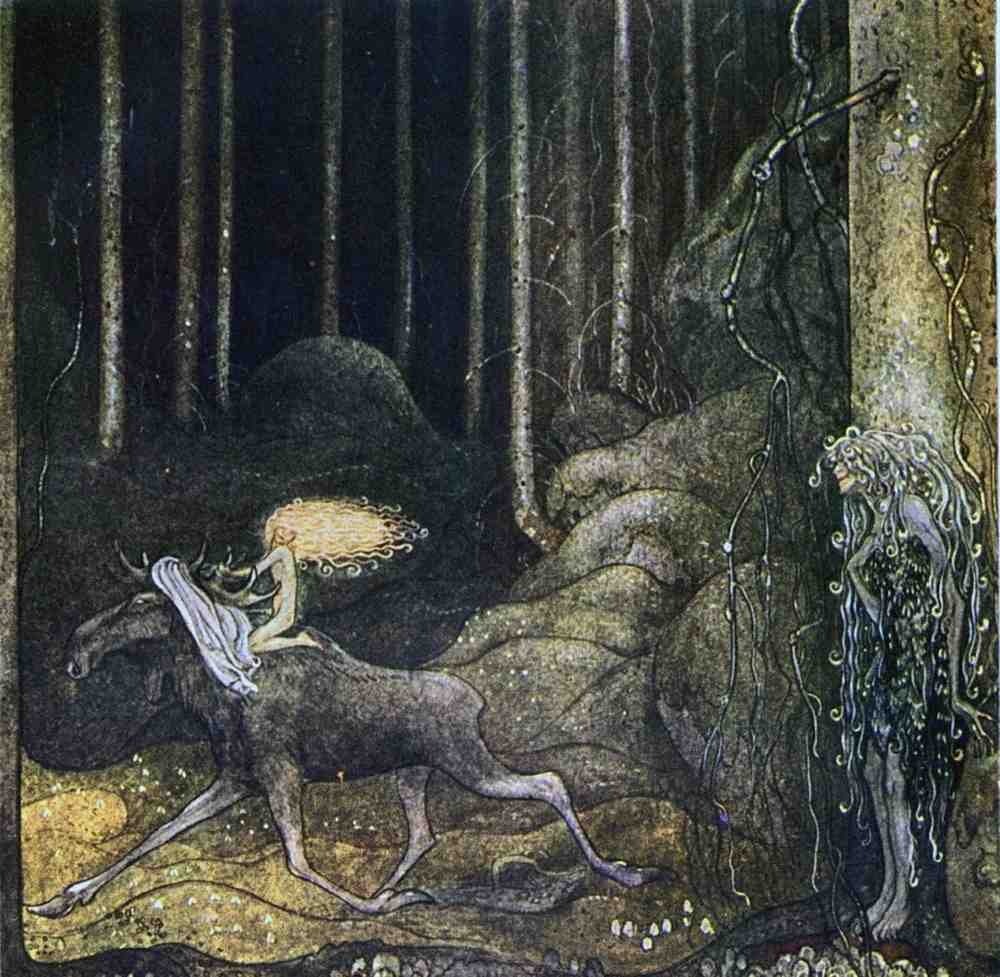 John Bauer Page 080 Fairy Art Vintage Illustration A4 Photo Print