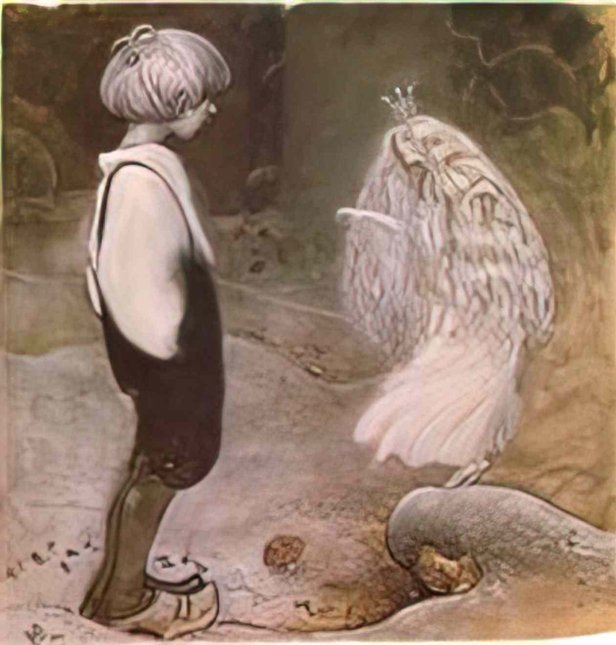 John Bauer at that moment she was changed by magic to a wonderful lit Art A4 Photo Print