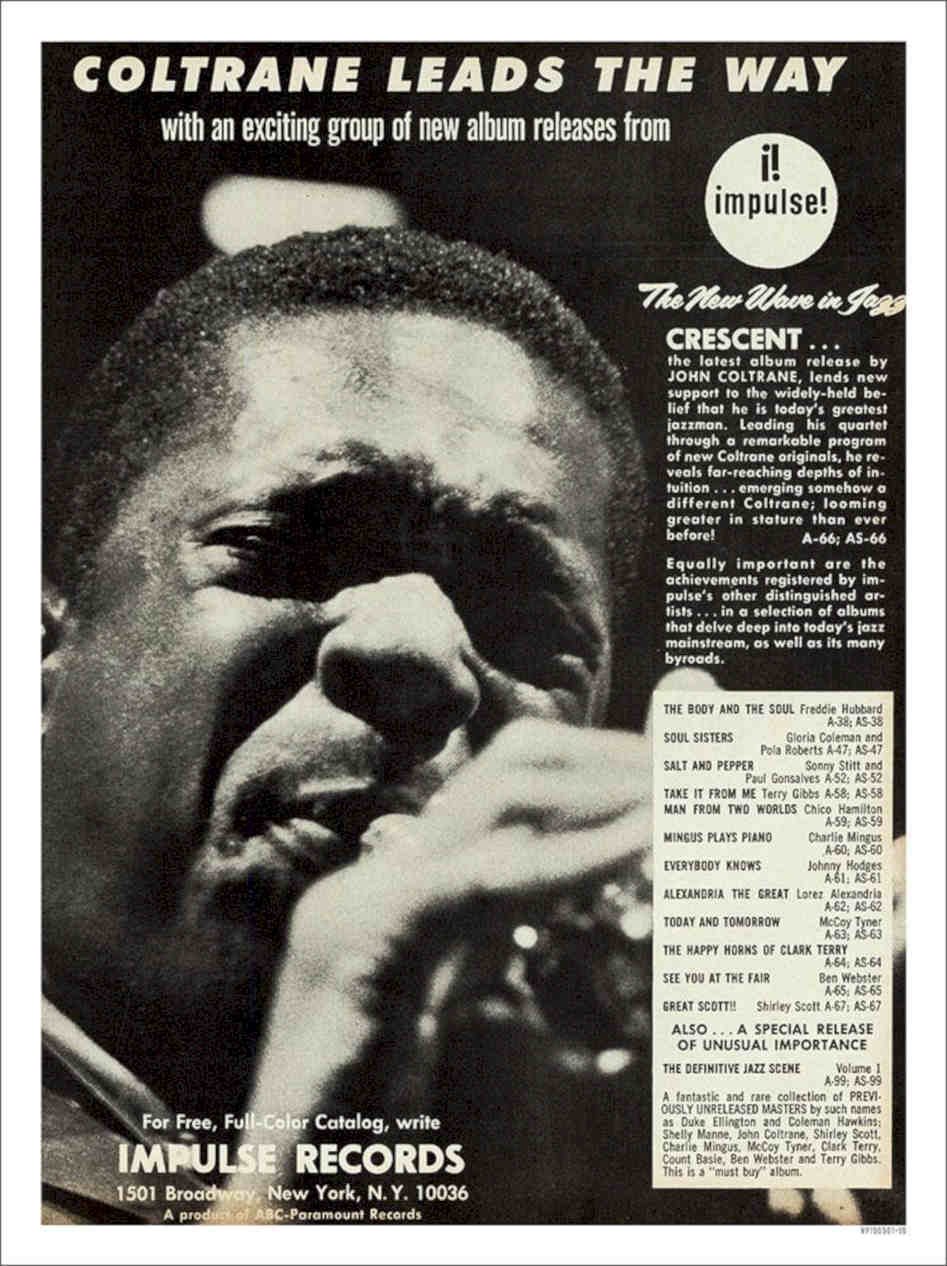 John Coltrane Jazz Vintage Retro Advert Poster A4 Photo Print
