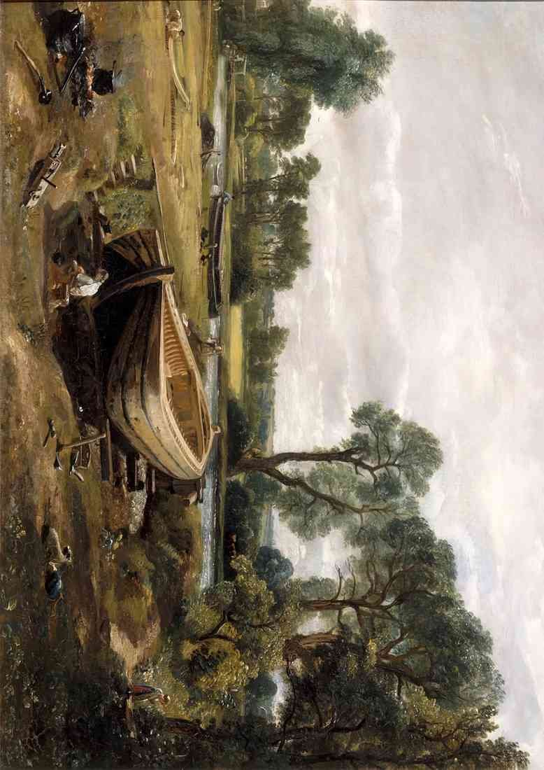 John Constable Boat Building 2 A4 Photo Print