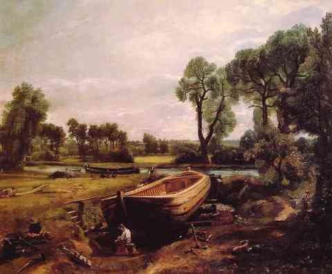 John Constable Boat Building A4 Photo Print
