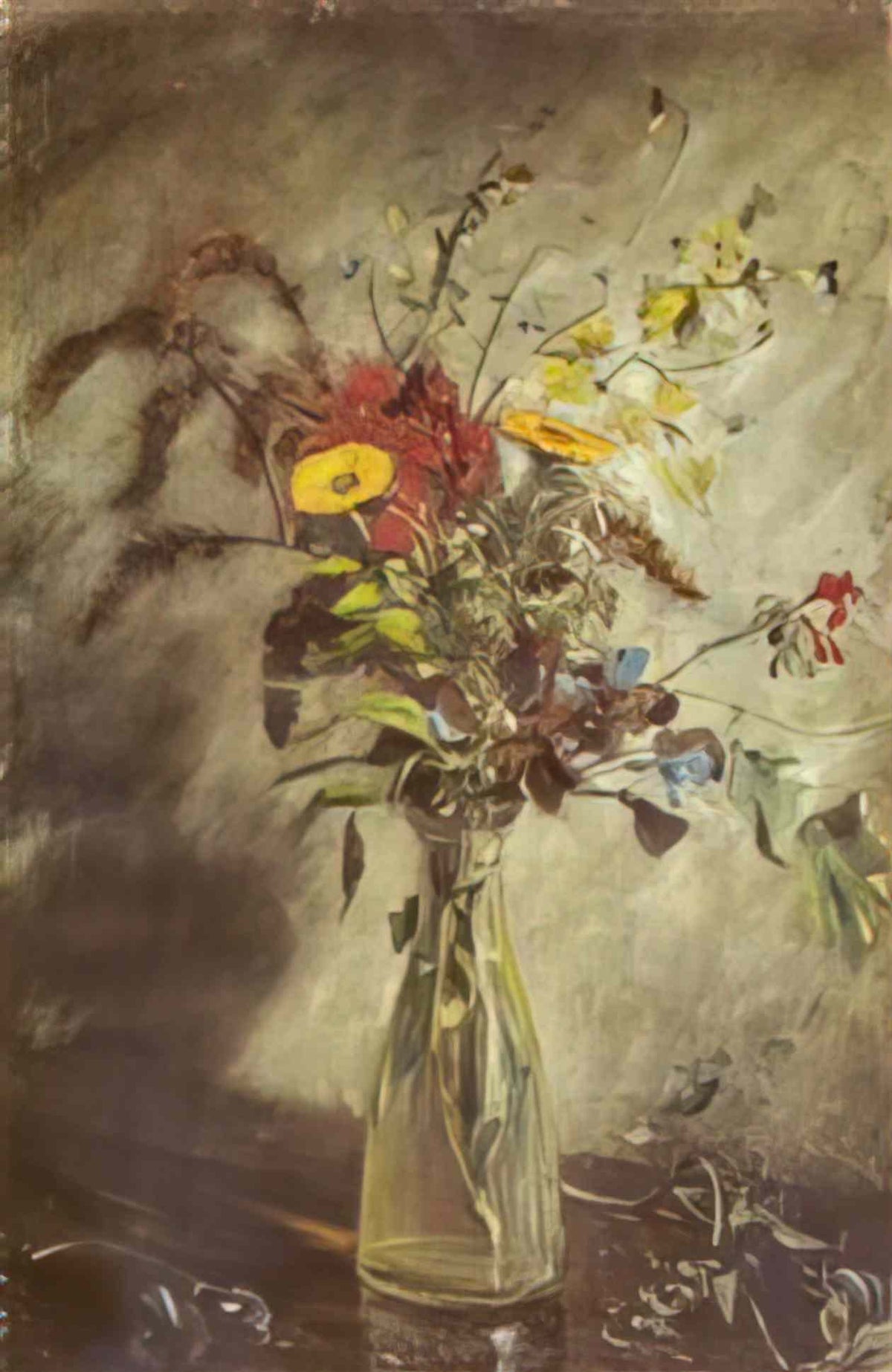 John Constable flowers in a glass vase Art A4 Photo Print