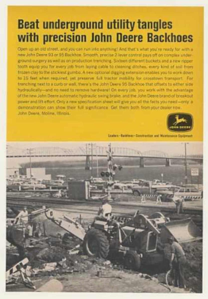 John Deere Backhoe 1 Vintage Retro Advert Ads A4 Photo Print
