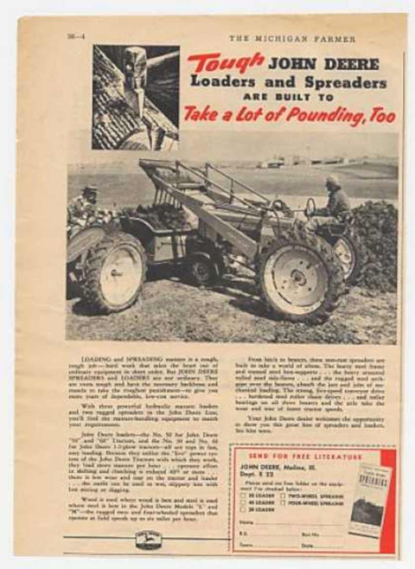John Deere Loaders Vintage Retro Advert Ads A4 Photo Print