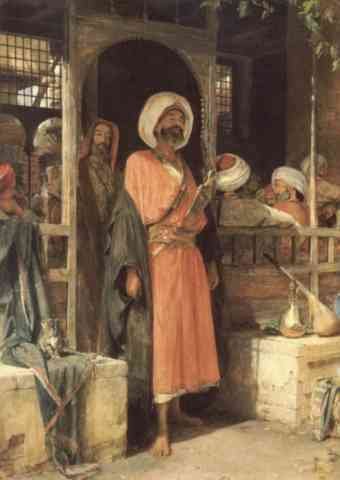 John Frederick Lewis The Door Of A Cafe In Cairo A4 Photo Print
