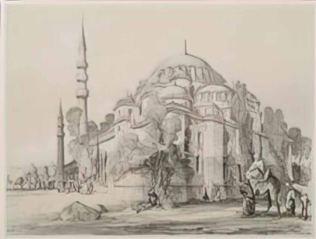 John Frederick Lewis mosque of suleymania lewis john f 1838 Art A4 Photo Print