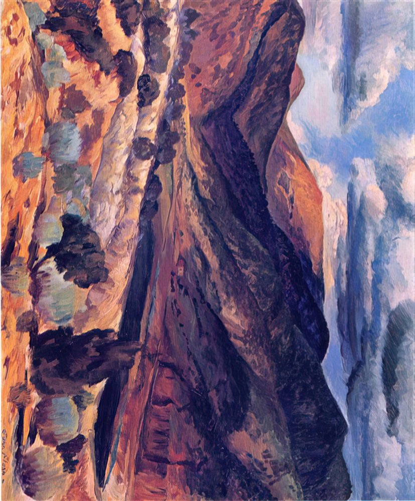 John French Sloan sunlit peak santa fe canyon 1920 A4 Photo Print