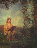 John Lafarge Decorative Panel Seated Figure In Yellow A4 Photo Print