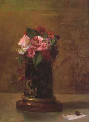John Lafarge Flowers In JapaneseVase A4 Photo Print
