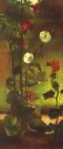 John Lafarge Hollyhocks A4 Photo Print