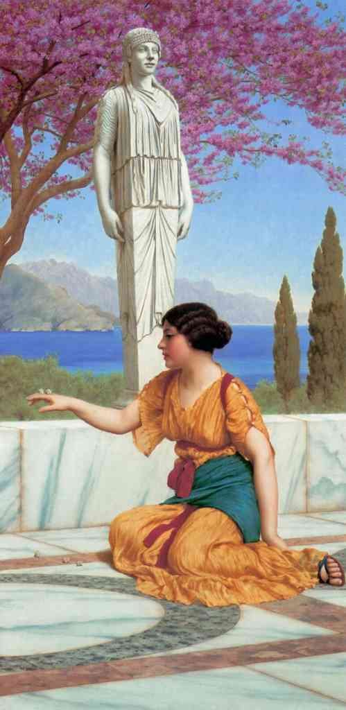 John William Godward Ancient Pastimes 1916 Vintage Illustration A4 Photo Print