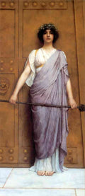 John William Godward At the Gate of the Temple The Priestess of Bacchus 1898 A4 Photo Print