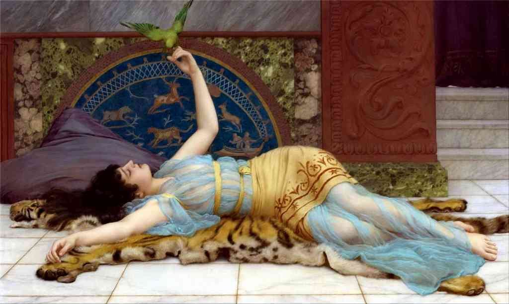 John William Godward Dolce Far Niente 1897 Vintage Illustration A4 Photo Print