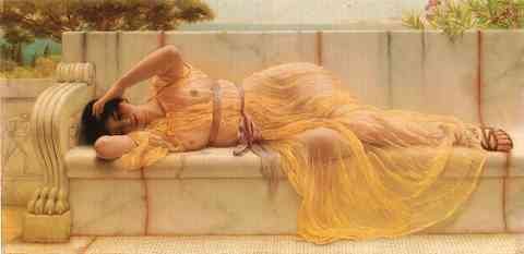 John William Godward Girl In Yellow Drapery A4 Photo Print
