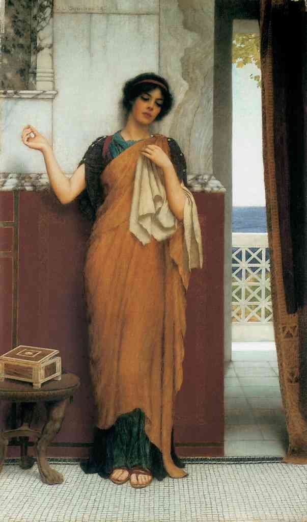 John William Godward Idle Thoughts 1898 Vintage Illustration A4 Photo Print