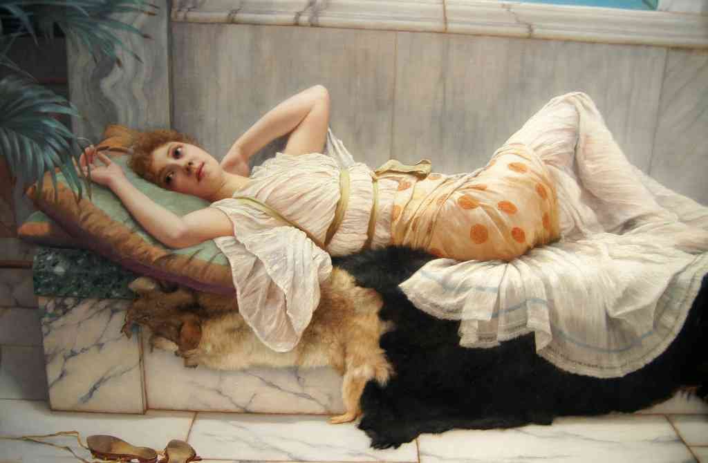 John William Godward Liegende 1893 Vintage Illustration A4 Photo Print