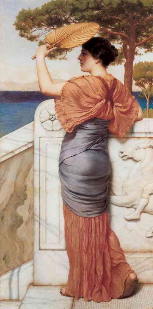John William Godward On the Balcony 1911 Vintage Illustration A4 Photo Print