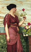 John William Godward Red Rose Vintage Illustration A4 Photo Print