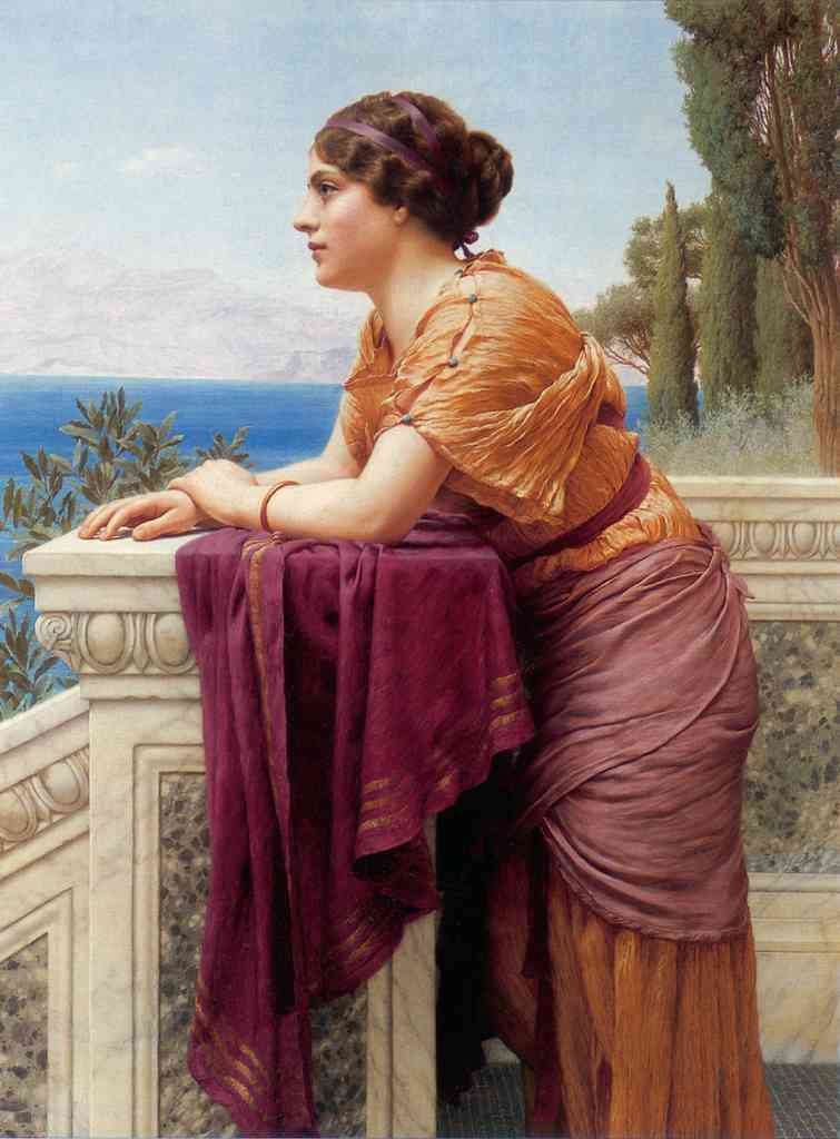 John William Godward The Belvedere 1913 Vintage Illustration A4 Photo Print