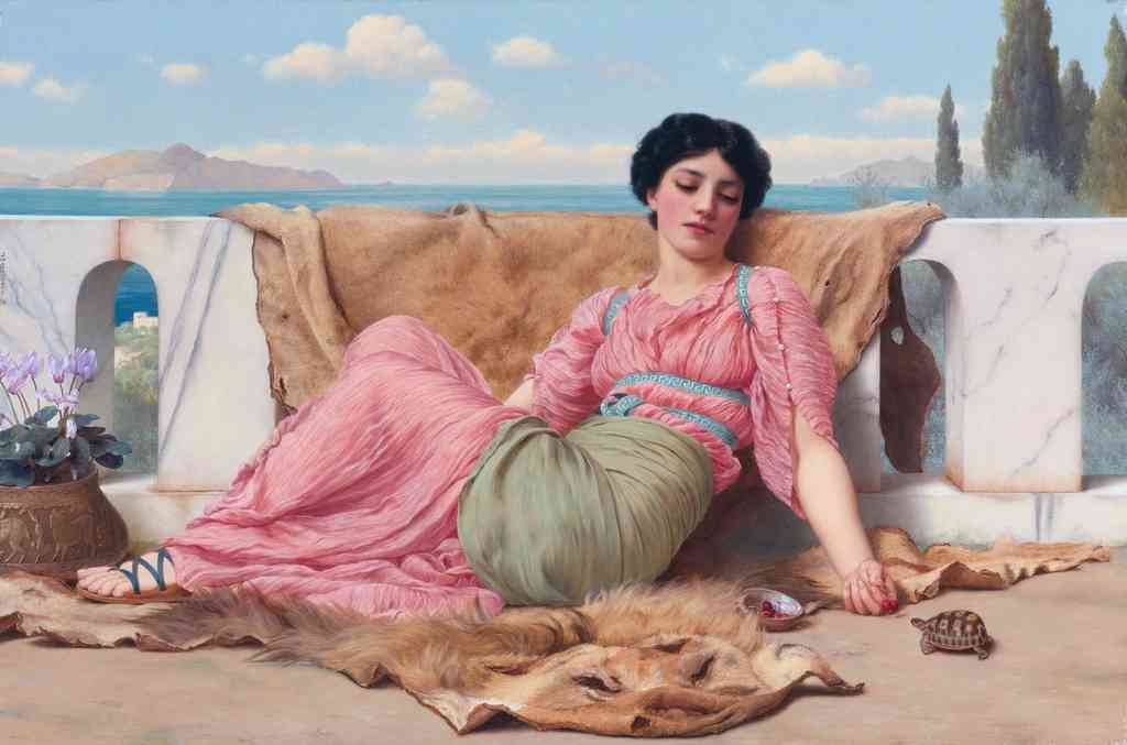 John William Godward The Quiet Pet Vintage Illustration A4 Photo Print