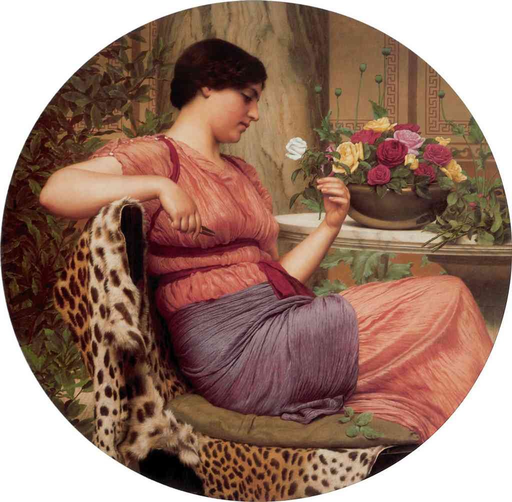 John William Godward The Time of Roses 1916 Vintage Illustration A4 Photo Print