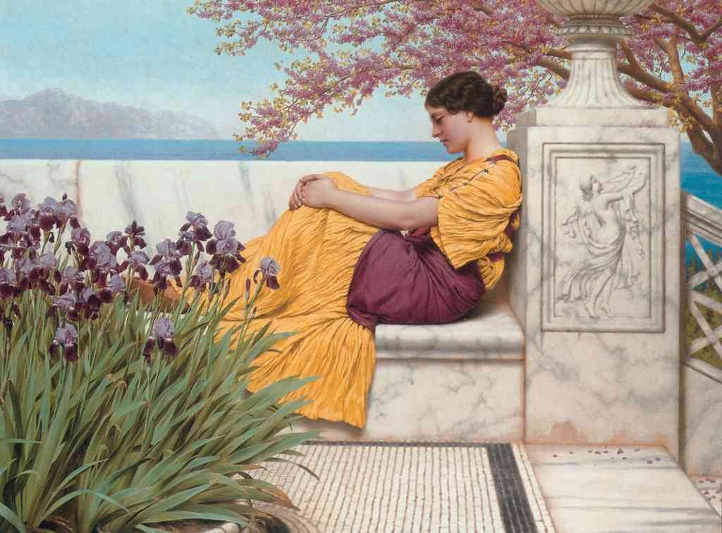 John William Godward Under the Blossom that Hangs on the Bough 1917 Vintage Illustration A4 Photo Print