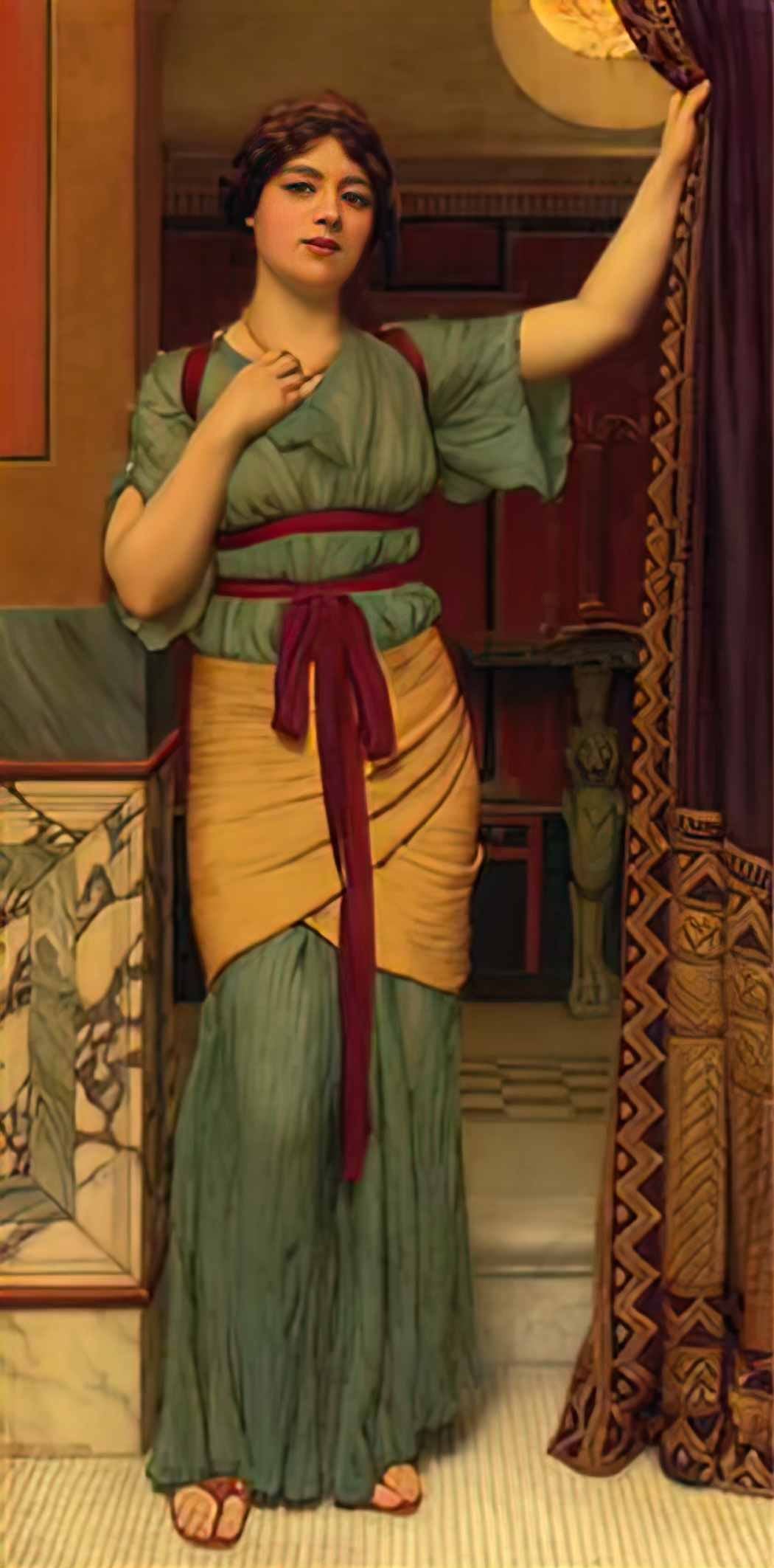 John William Godward a pompeian lady 1916 Art A4 Photo Print