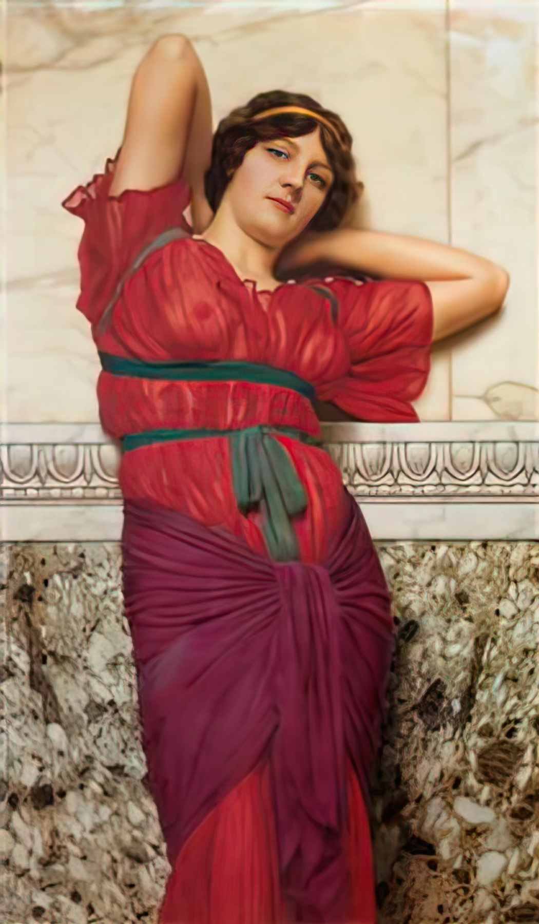 John William Godward contemplation 1922 Art A4 Photo Print
