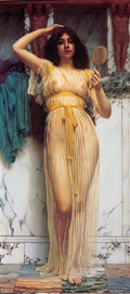 John William Godward girl with a mirror 1892 Art A4 Photo Print
