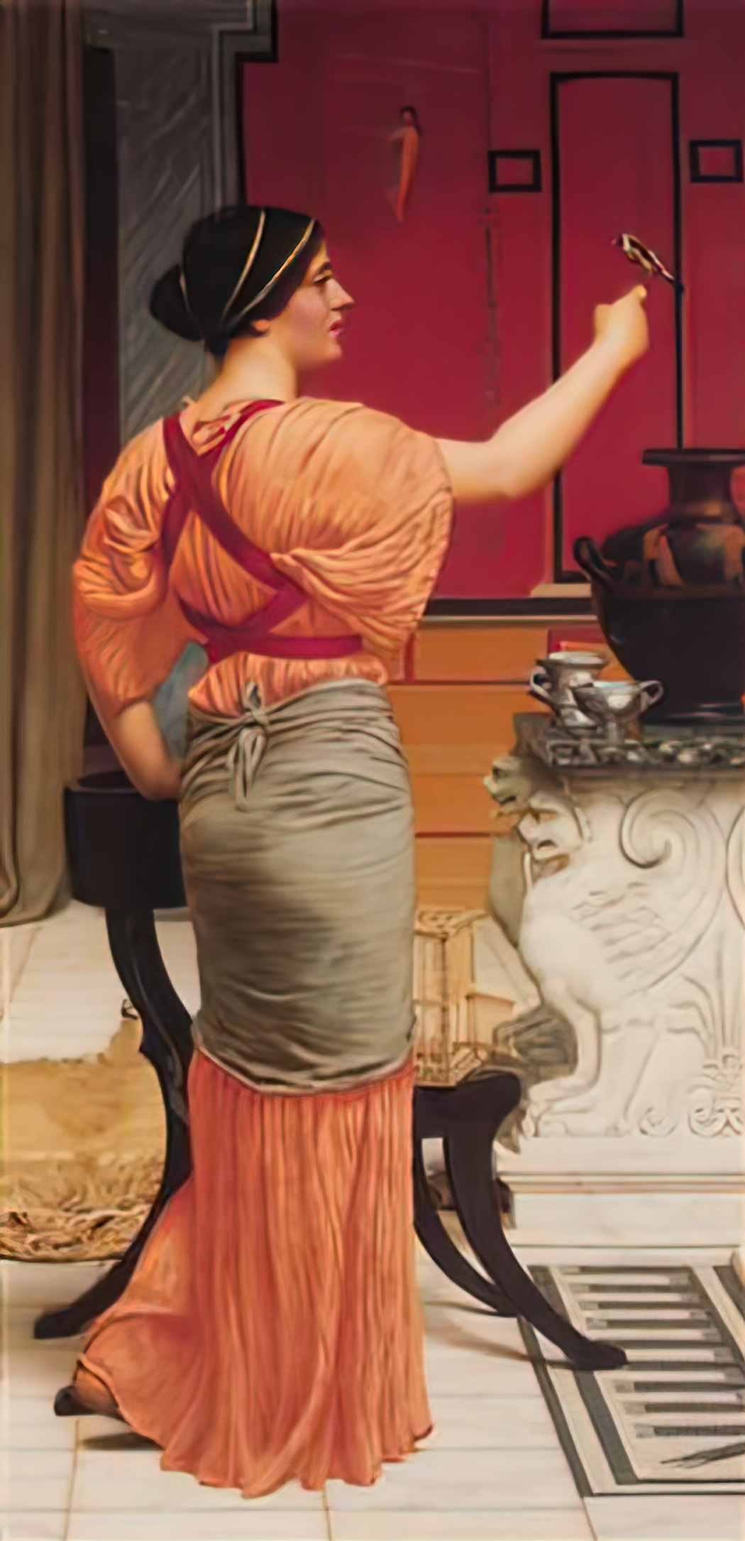 John William Godward lesbia with her sparrow 1916 Art A4 Photo Print