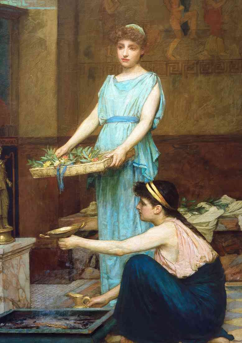 John William Waterhouse the household gods CROP A4 Photo Print