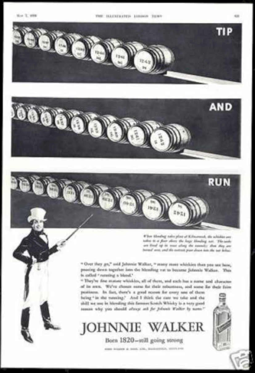 Johnnie Walker Barrels Vintage Retro Advert Ads A4 Photo Print